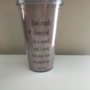 Acrylic/hard plastic cup with Roberts frost quote